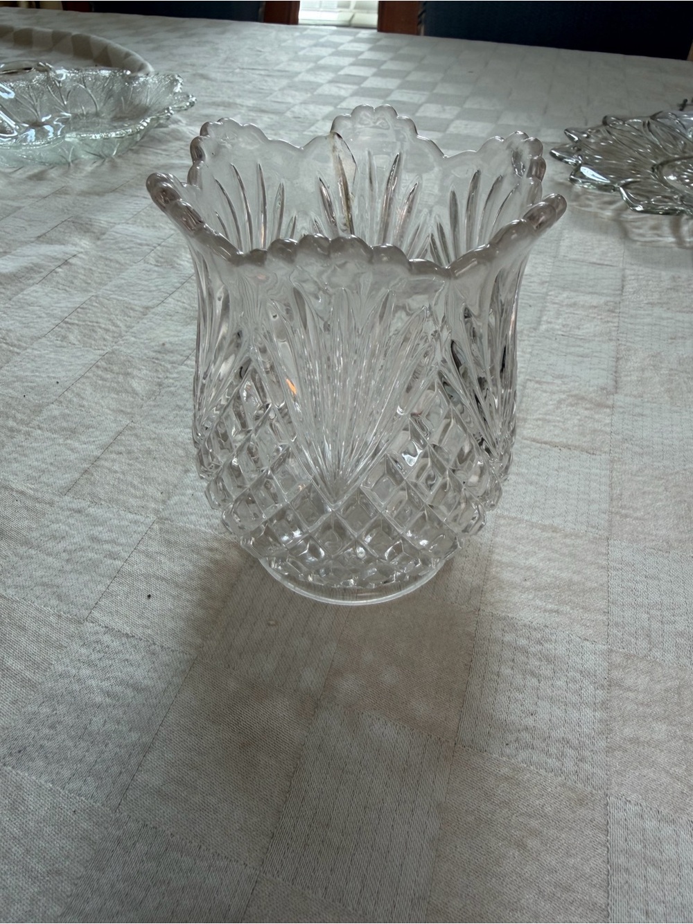 Pressed Glass Decorative Vase by